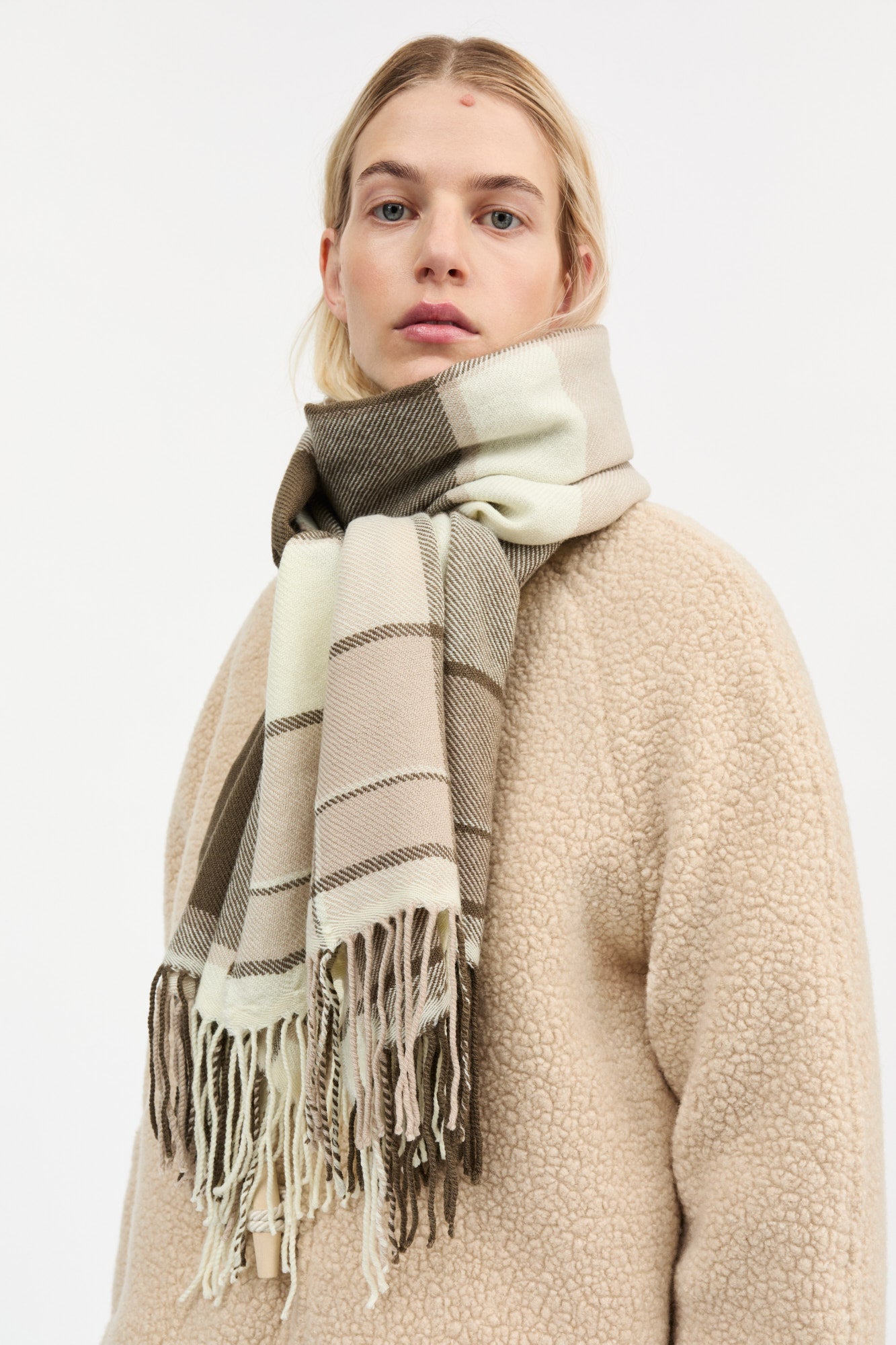 Skall Studio Nelle scarf Scarf Brown/Ecru check